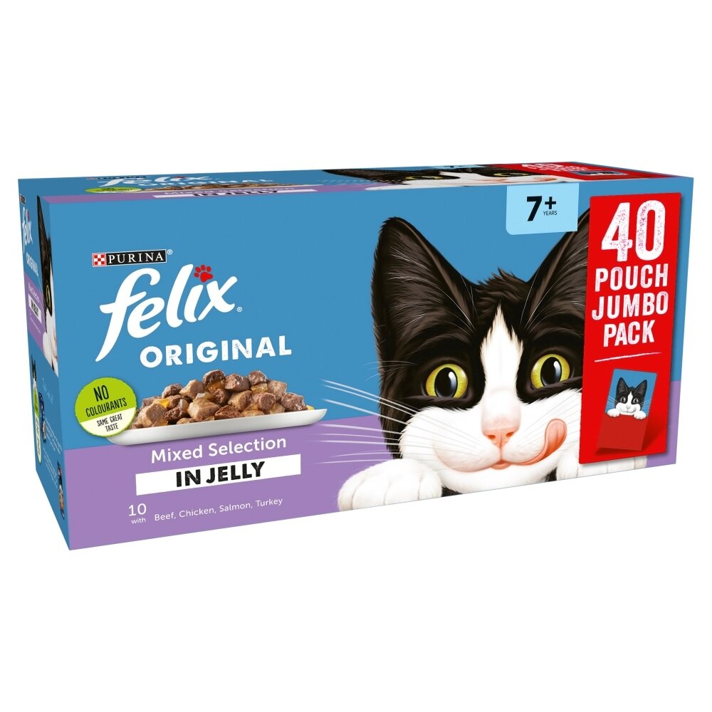 Felix Original Senior 7+ Mixed Selection (Chicken) in Jelly Pouches 40 x 100g