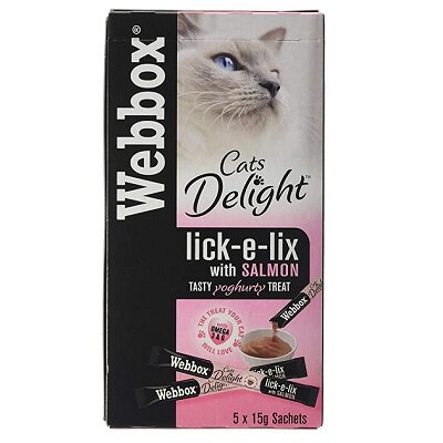 Webbox Lick e Lix Yoghurt Salmon Cat Treats 5 x 15g