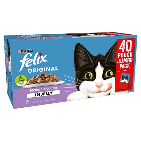  Felix Pouch Mixed Selection in Jelly 40 x 100g