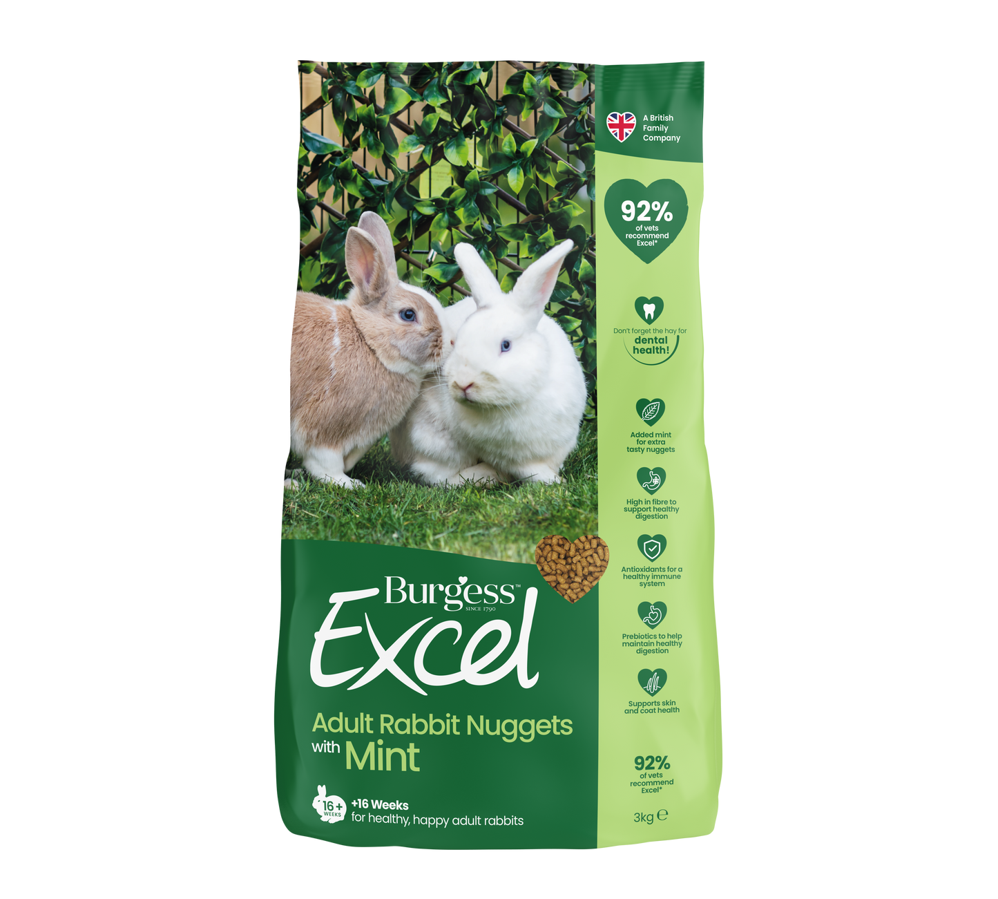 Burgess Excel Adult Rabbit Nuggets Mint 3kg